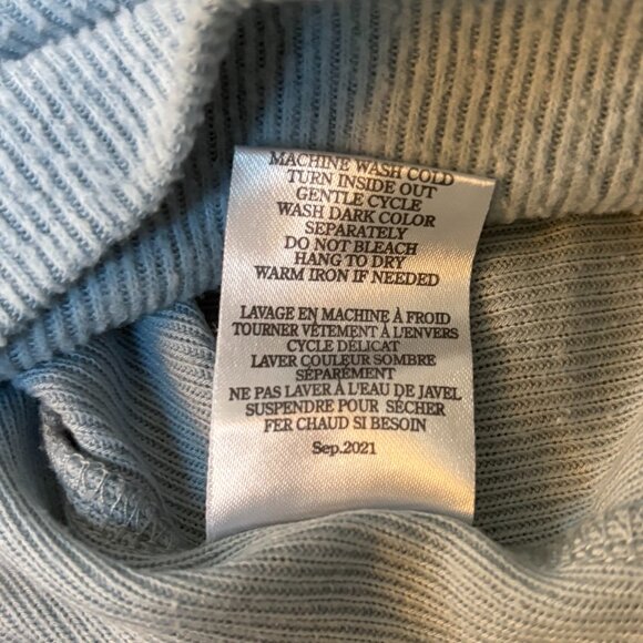 Z Supply Hang Out Rib Long Sleeve Top Lightweight Sweatshirt Blue Size Large - Picture 9 of 11